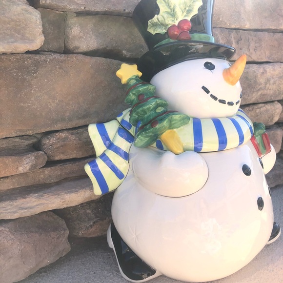 Christmas cookie jar snowman by Fritz and Floyd - Picture 14 of 16